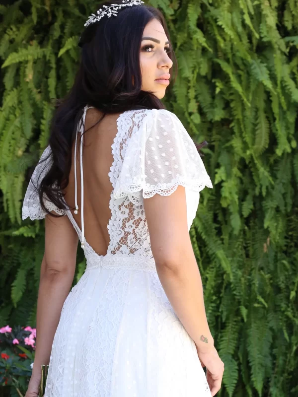 Vestido de Noiva Longo Violeta Boho Chic