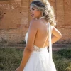 Vestido de Noiva Longo Halter com Costas Abertas e Renda