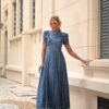 vestido renda azul